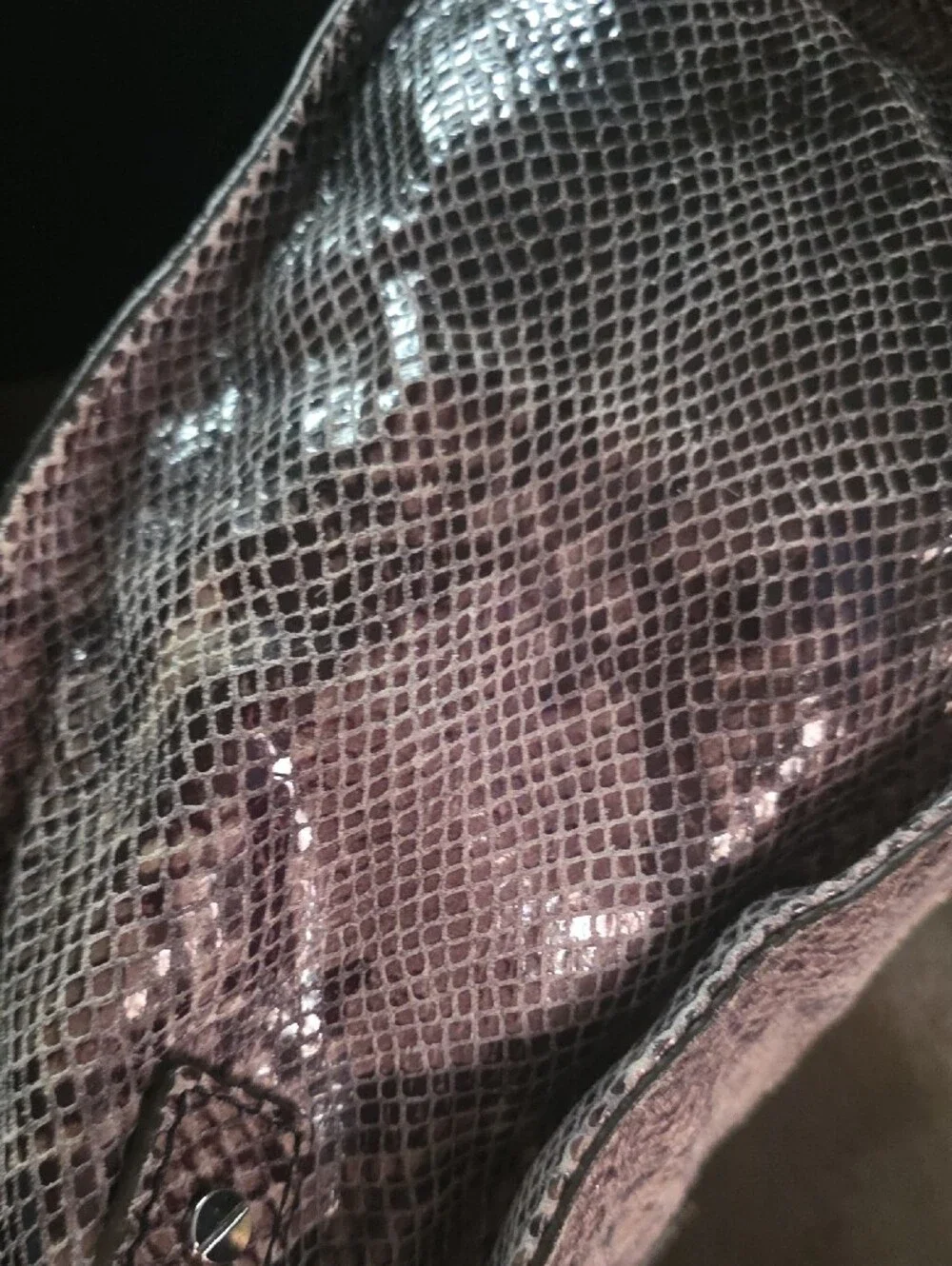 Michael Kors Pink Snakeskin-Pattern Shoulder Tote
